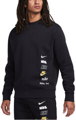 Мужской джемпер Nike Nk Club + Bb Crew Mlogo DX0781 010/M, черный цена и информация | Мужские толстовки | pigu.lt