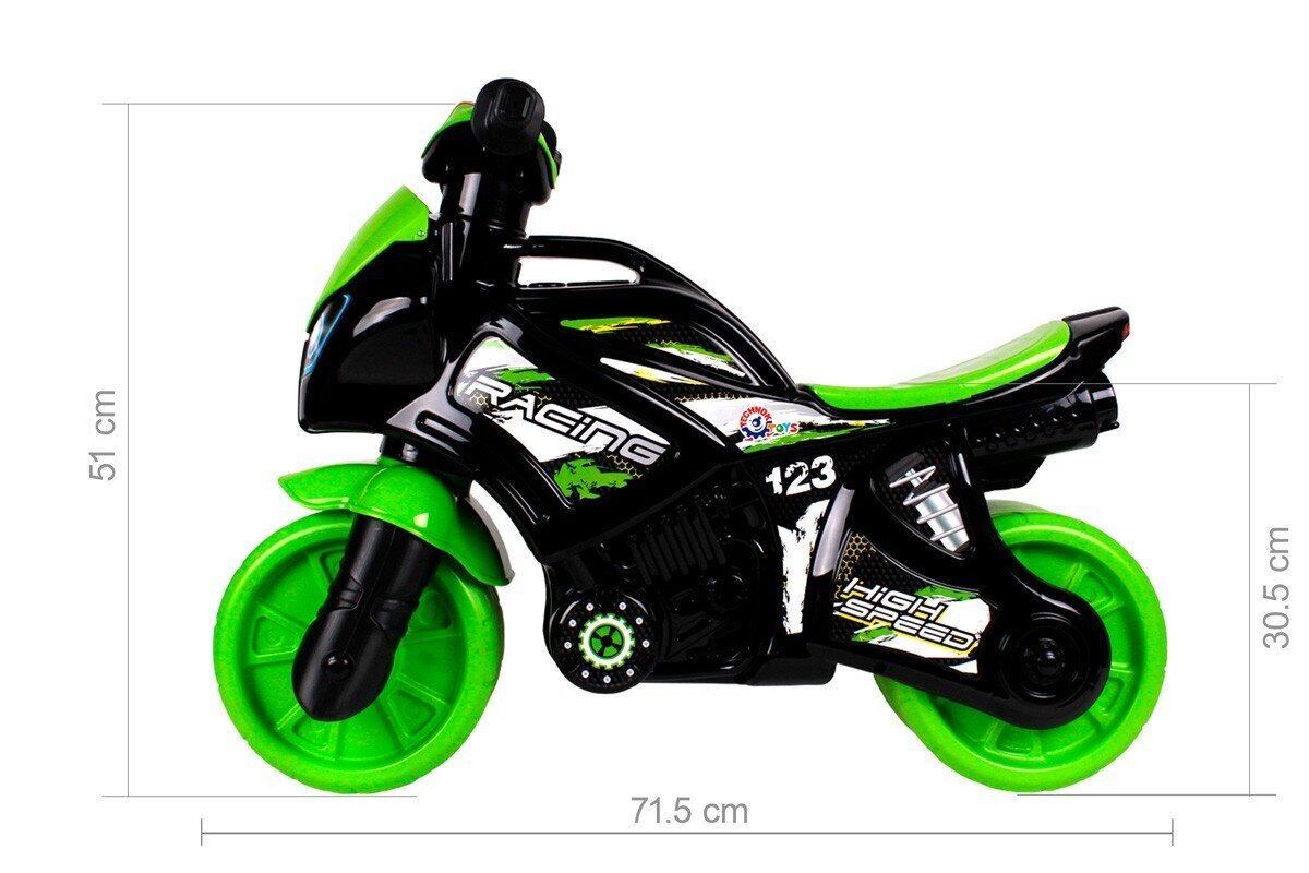 Paspiriamas motociklas TechnoK, Žalias kaina ir informacija | Žaislai berniukams | pigu.lt