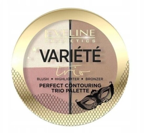 Kontūravimo paletė Eveline Variete Perfect Contouring Trio Palette, 02 Medium, 10 g цена и информация | Bronzantai, skaistalai | pigu.lt