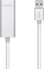 Адаптер Ethernet—USB Aisens Conversor USB 3.0 A Ethernet Gigabit 10/100/1000 Mbps, 15 cm Белый 15 cm цена и информация | Адаптеры, USB-разветвители | pigu.lt