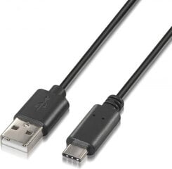 Aisens A107-0051, USB-A/USB-C, 1 m kaina ir informacija | Kabeliai ir laidai | pigu.lt