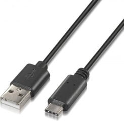 Кабель USB A 2.0 — USB C Aisens A107-0051 Чёрный 1 m цена и информация | Кабели и провода | pigu.lt