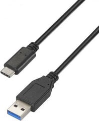 Универсальный кабель USB-C-USB Aisens A107-0060 Чёрный 1 m цена и информация | Кабели и провода | pigu.lt