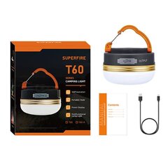 Camping lamp Superfire T60, 2,5W, 1000mAh цена и информация | Фонари и прожекторы | pigu.lt