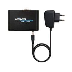 Адаптер VGA—HDMI с аудио NANOCABLE 10.16.2101-BK, чёрный цена и информация | Адаптеры, USB-разветвители | pigu.lt