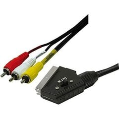 EDM Rca Scart kabelis, 1,5m kaina ir informacija | Kabeliai ir laidai | pigu.lt