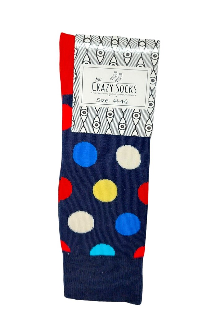 Šukuotinės medvilnės kojinės Crazy Socks Taškai, įvairių spalvų kaina ir informacija | Vyriškos kojinės | pigu.lt