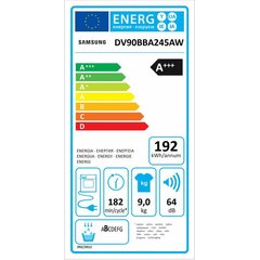 Samsung DV90BBA245AWEC цена и информация | Сушильные машины | pigu.lt