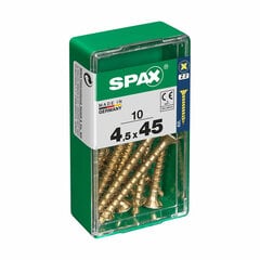 Коробка для винтов SPAX 4081020450451 Шуруп Плоская головка (4,5 x 45 mm) цена и информация | Крепежные изделия | pigu.lt