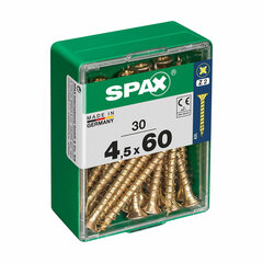 Коробка для винтов SPAX 4081020450601 Шуруп Плоская головка (4,5 x 60 mm) цена и информация | Крепежные изделия | pigu.lt