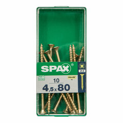 Коробка для винтов SPAX 4081020450802 Шуруп Плоская головка (4,5 x 80 mm) цена и информация | Крепежные изделия | pigu.lt