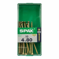 Коробка для винтов SPAX 4081020400802 Шуруп Плоская головка (4 x 80 mm) (4,0 x 80 mm) цена и информация | Крепежные изделия | pigu.lt