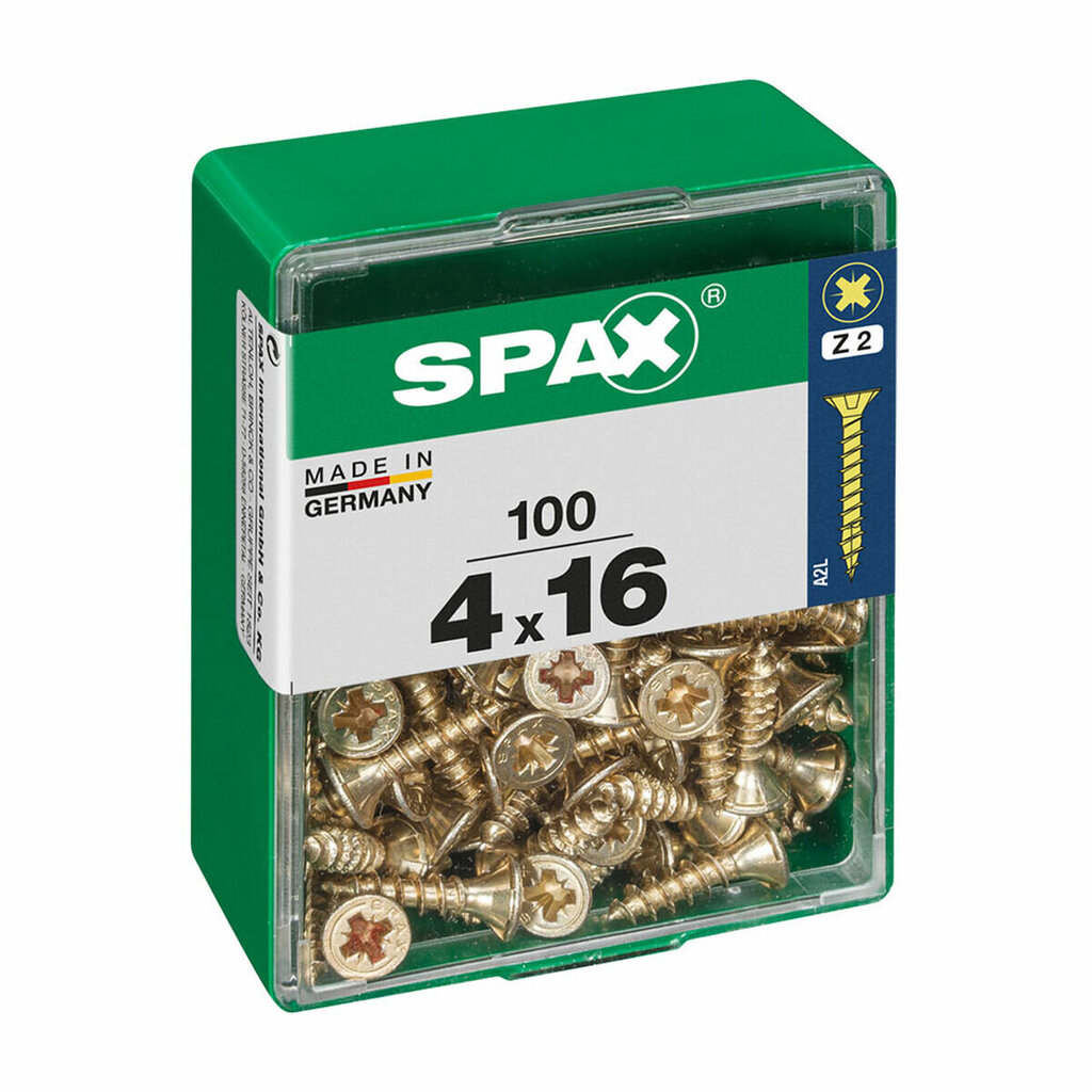 Varžtų dėžutė Spax, 0.4 x 1.6 cm цена и информация | Tvirtinimo detalės | pigu.lt