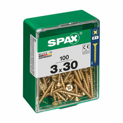 Коробка для винтов SPAX 4197000300301 Шуруп Плоская головка (3,0 x 30 mm) цена и информация | Крепежные изделия | pigu.lt
