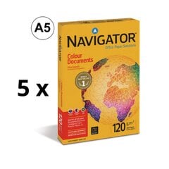 Biuro popierius Navigator A5, 120 g/m2, 250 lapų 5 vnt kaina ir informacija | Sąsiuviniai ir popieriaus prekės | pigu.lt