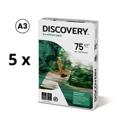 Biuro popierius Discovery, A3, 75 g/m2, 500 lapų 5 vnt kaina ir informacija | Sąsiuviniai ir popieriaus prekės | pigu.lt