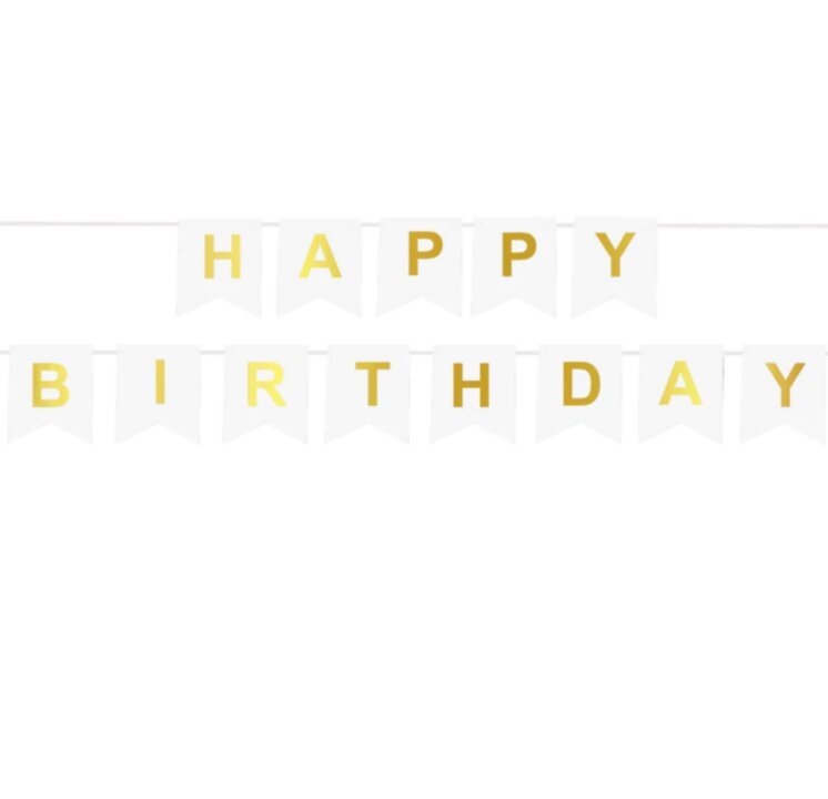Girliandos Happy Birthday, 190 x 20 cm kaina ir informacija | Dekoracijos šventėms | pigu.lt