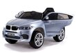 Vienvietis elektromobilis vaikams BMW X6, Sidabrinis kaina ir informacija | Elektromobiliai vaikams | pigu.lt