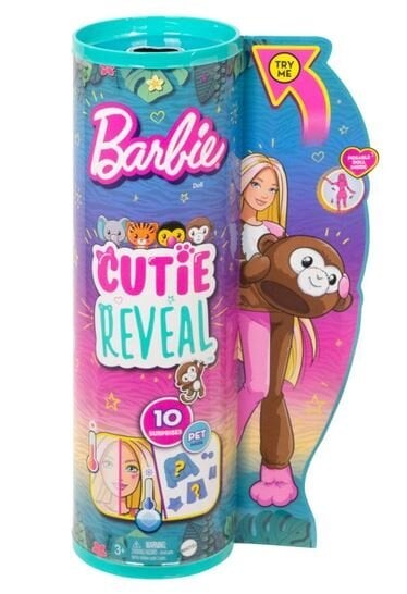 Lėlė Barbie Cutie Reveal rinkinys, beždžionėlė kaina ir informacija | Žaislai mergaitėms | pigu.lt