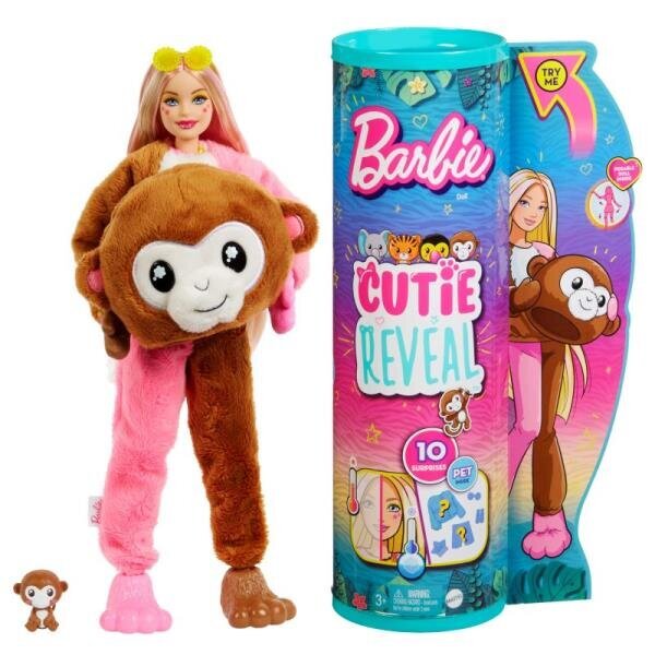 Lėlė Barbie Cutie Reveal rinkinys, beždžionėlė kaina ir informacija | Žaislai mergaitėms | pigu.lt