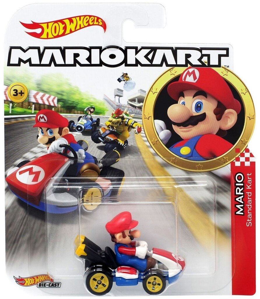 Mario Kart automodeliukas Mario Hot Wheels kaina ir informacija | Žaislai berniukams | pigu.lt