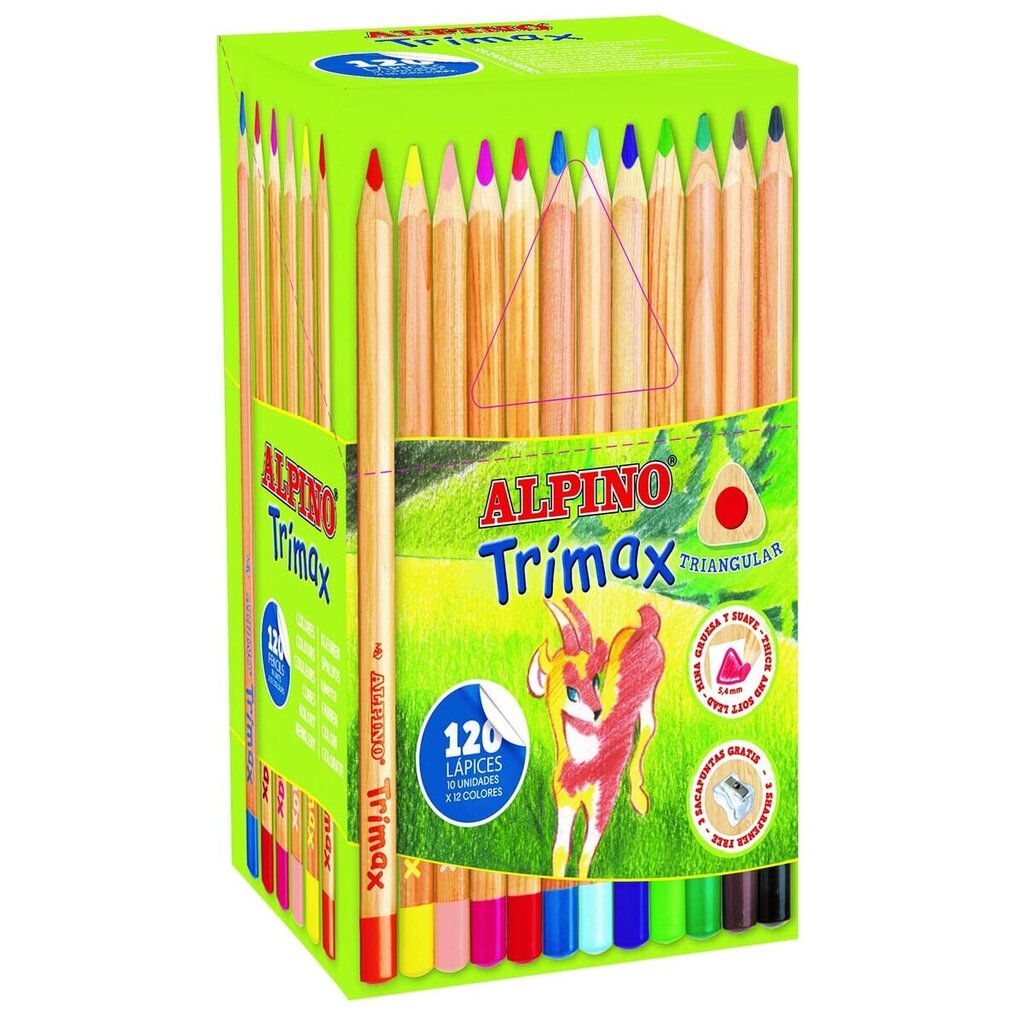 Spalvoti pieštukai Alpino Trimax, 120 vnt kaina ir informacija | Piešimo, tapybos, lipdymo reikmenys | pigu.lt