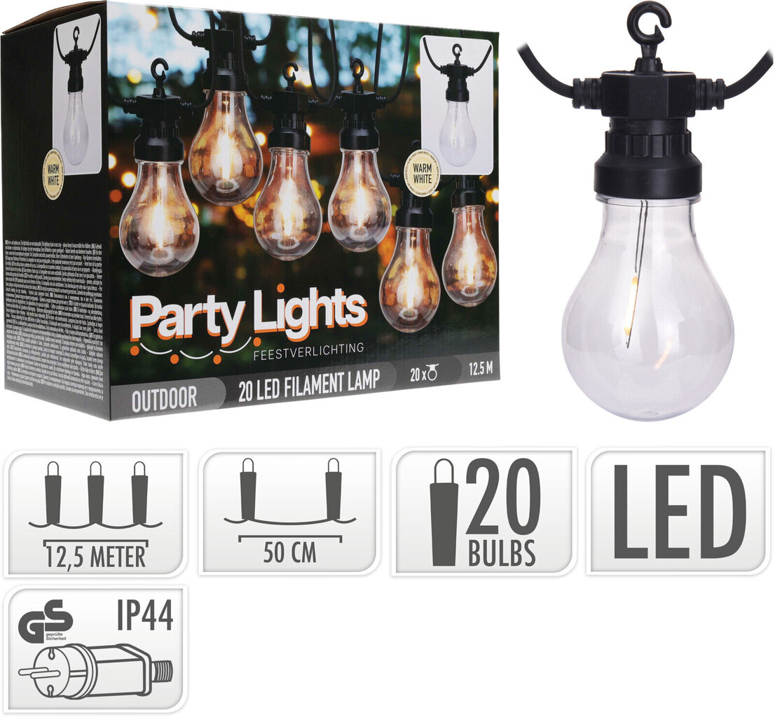 Elektrinė sodo Led lempučių girlianda Party light kaina ir informacija | Lauko šviestuvai | pigu.lt
