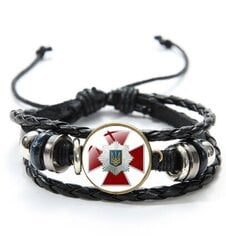Кожаный браслет с украинской символикой цена и информация | Мужские украшения | pigu.lt