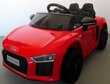 Dvivietis elektromobilis Audi R8, baltas kaina ir informacija | Elektromobiliai vaikams | pigu.lt