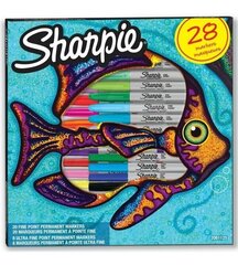 Žymeklių rinkinys Sharpie Fish Fine 2061125, 28 vnt цена и информация | Письменные принадлежности | pigu.lt