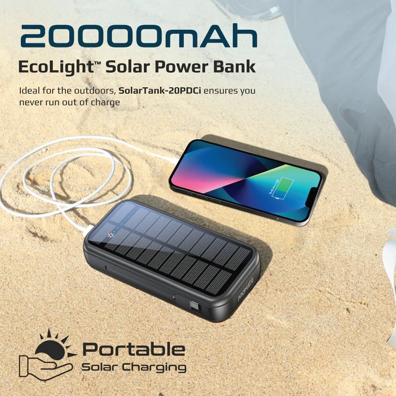 Promate SolarTank-20PDCi 20000mAh цена и информация | Atsarginiai maitinimo šaltiniai (power bank) | pigu.lt