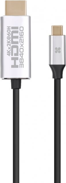 Promate USB-C į HDMI garso vaizdo kabelis su UltraHD palaikymu, 1,8 m цена и информация | Kabeliai ir laidai | pigu.lt