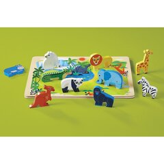 Medinė dėlionė Gyvūnai Zoo, 16 d. kaina ir informacija | Dėlionės (puzzle) | pigu.lt