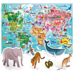 Vaikiška dėlionė Headu World Tour Giant Puzzle Animals 3D, 108 d. kaina ir informacija | Dėlionės (puzzle) | pigu.lt