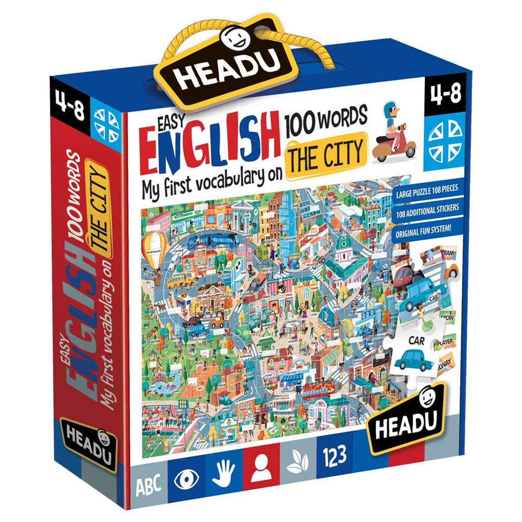 Vaikiška dėlionė Headu Easy English, 108 el. kaina ir informacija | Dėlionės (puzzle) | pigu.lt