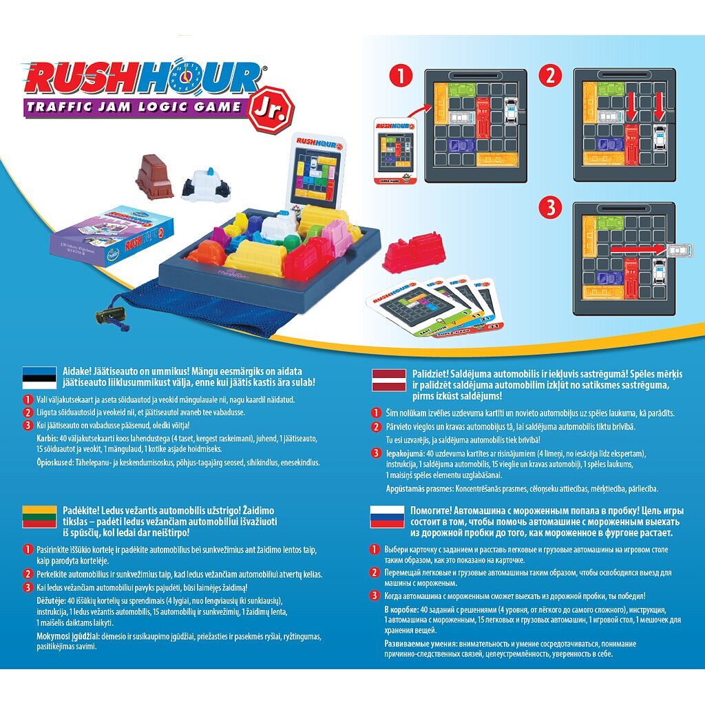 Stalo žaidimas ThinkFun Rush Hour Jr цена и информация | Stalo žaidimai, galvosūkiai | pigu.lt