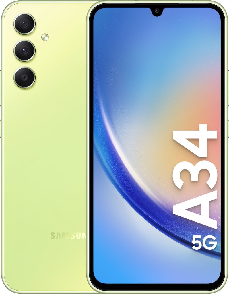 Samsung Galaxy A34 5G Dual SIM 6/128GB SM-A346BLGAEUE Light Green цена и информация | Mobilieji telefonai | pigu.lt