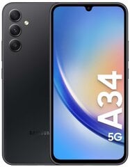 Samsung Galaxy A34 5G, Dual SIM, 6/128GB Black SM-A346BZKAEUE цена и информация | Мобильные телефоны | pigu.lt