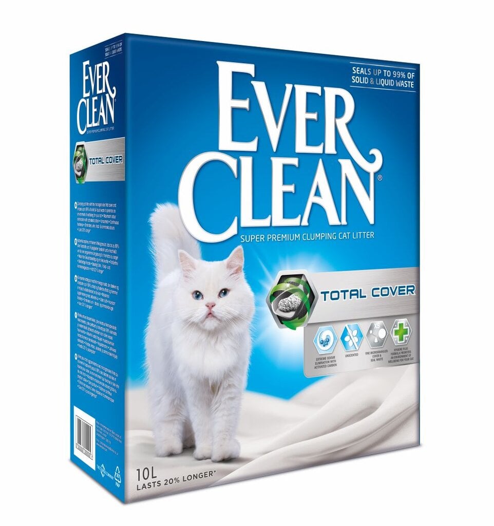 Kačių kraikas EverClean Total Cover, 10 L kaina ir informacija | Kraikas katėms | pigu.lt