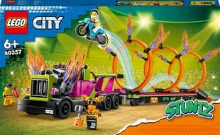60357 LEGO® City Kaskadinis sunkvežimis ir ugnies žiedo iššūkis kaina ir informacija | Konstruktoriai ir kaladėlės | pigu.lt