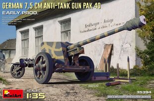 Klijuojamas Modelis MiniArt 35394 German 7.5cm Anti-Tank Gun PaK 40. Early Prod 1/35 цена и информация | Склеиваемые модели | pigu.lt