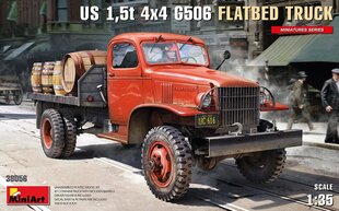 Klijuojamas Modelis MiniArt 38056 US 1,5t 4x4 G506 FLATBED TRUCK 1/35 цена и информация | Склеиваемые модели | pigu.lt