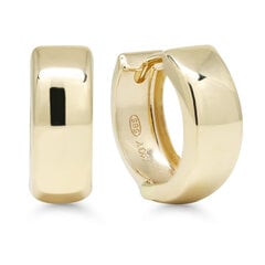Золотые серьги-кольца с алмазной гранью 14x5mm цена и информация | Серьги | pigu.lt