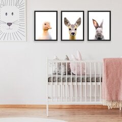 Набор плакатов с маленькими животными Милые постеры Декор для детской комнаты - 3 шт. цена и информация | Интерьерные наклейки | pigu.lt