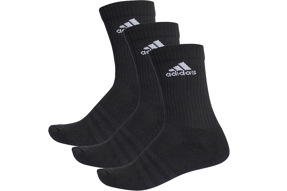 Sportinės kojinės vyrams Adidas 3 Stripes Performance Crew 3pak AA2298, 43054, juodos цена и информация | Vyriškos kojinės | pigu.lt