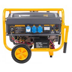 Benzininis elektros generatorius Powermat 3000W kaina ir informacija | Elektros generatoriai | pigu.lt