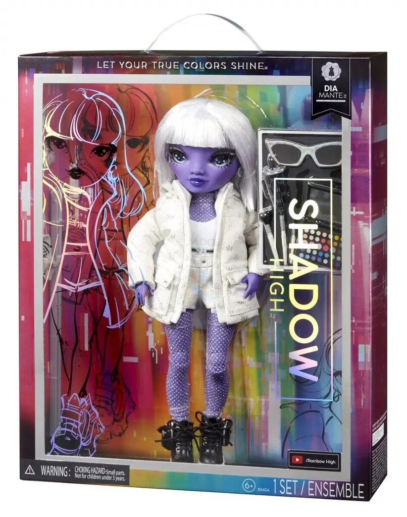 Lėlė Dia Mante Rainbow High Shadow High 583066 цена и информация | Žaislai mergaitėms | pigu.lt