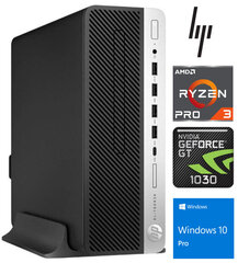 Стационарный компьютер EliteDesk 705 G5 SFF Ryzen 3 Pro 3200G 8GB 1TB SSD GT 1030 2GB Windows 10 Professional  цена и информация | Stacionarūs kompiuteriai | pigu.lt