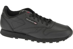 Женские кроссовки Reebok Classic Leather 50149, черные цена и информация | Детская спортивная обувь | pigu.lt