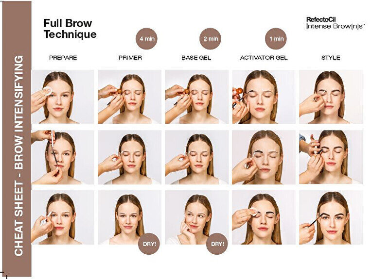 Blakstienų/antakių dažai Refectocil Intense Brow[n]s Base Gel, Black Brown, 15 ml kaina ir informacija | Antakių dažai, pieštukai | pigu.lt